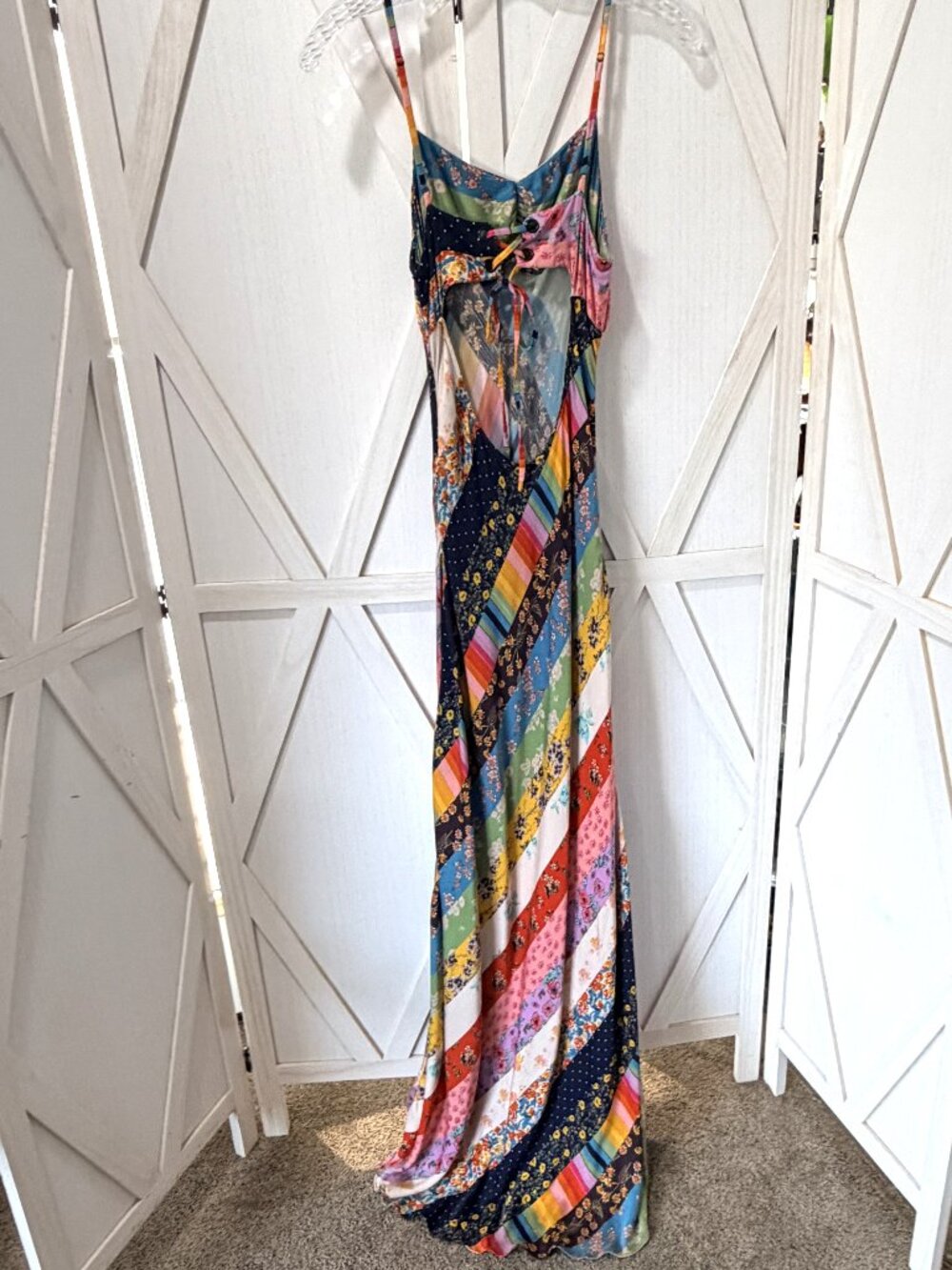 Free People Fiona Maxi Dress Confetti Combo Patchwork Floral Size Small - Picture 5 of 15